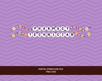 Pharmacy Technician Friendship Bracelet Design Bundle (PNG, SVG)