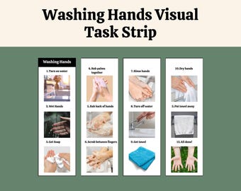 Real Picture Hand Washing Visual | Washing Hands Task Analysis | Autism Daily Routine