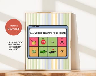 AAC Device Poster, Inclusion Print, Speech Therapy Decor (Digital Download)