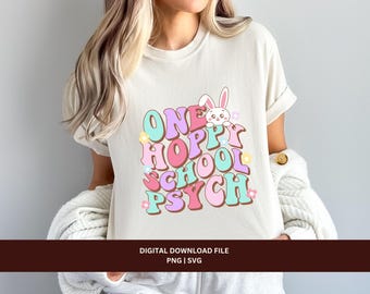 Hoppy School Psych Design, Easter T-Shirt, Tumbler Sublimation (PNG SVG)