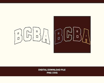 Behavior Analyst Varsity BCBA png svg file, College ABA design, bcba svg, DIY digital download for t shirts