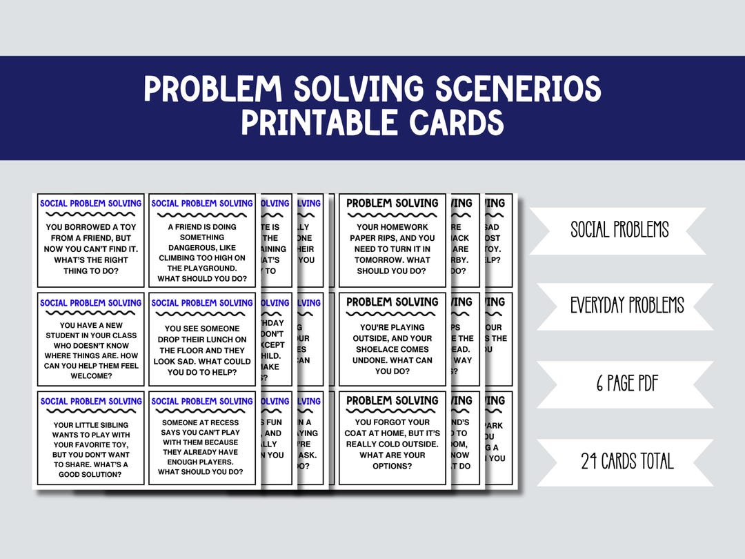 Everyday and Social Problem Solving Scenario Cards for Kids, Problem ...