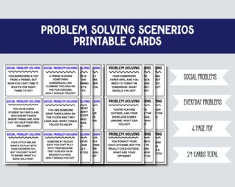 Everyday Problem Solving Scenario Cards for Kids, Social Skills Activities (Printable PDF)