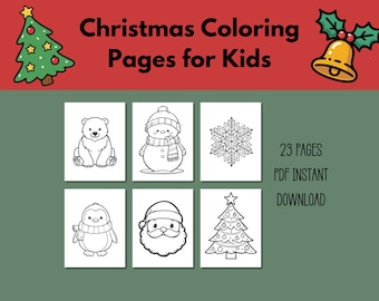 Simple Christmas Coloring Pages for Kids – 23 Preschool & Kindergarten Holiday Winter PDF