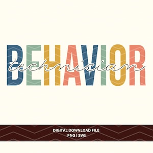 Boho Minimalist Behavior Tech Png Svg Design file, Minimalist RBT Design, Behavior Technician Design Download