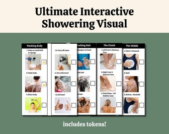 Showering & Hair Washing Visual Schedule | Real Photo Body Washing Checklist | Autism Task Analysis