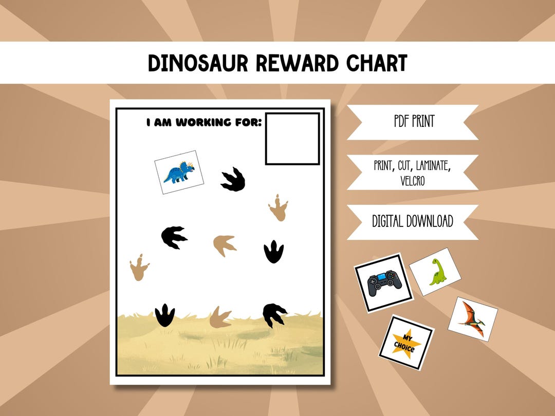 Kids Dinosaur Reward Chart Digital Download | Behavior and Teaching ...