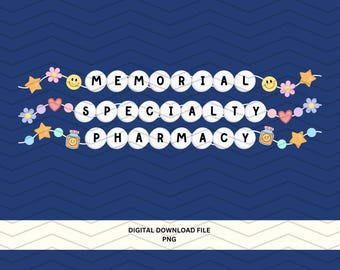 Custom Specialty Pharmacy Bracelet Design PNG file, Digital Download
