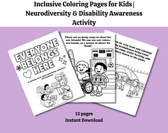 Inclusive Coloring Pages for Kids | Neurodiversity & Disability Awareness Activity | Special Education Classroom Resources | SEL Printable