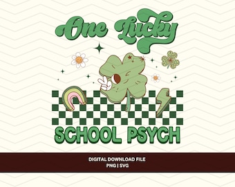 St. Patrick's Day School Psych Retro Design (PNG SVG)