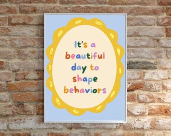 ABA Wall Art Printable, BCBA Office Decor, Behavior Analyst Poster, RBT Therapy Room Decor, Digital Download