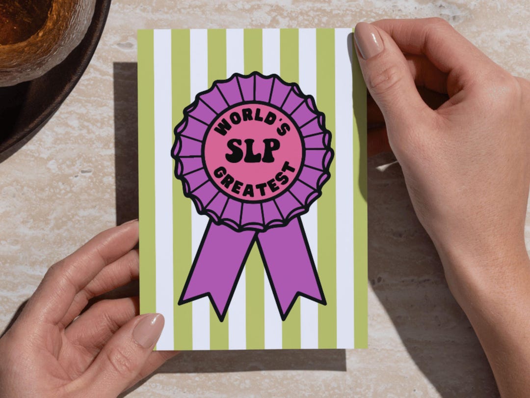 Slp Ribbons Printable Card for Speech Therapist | Greatest SLP Appreciation Card ...