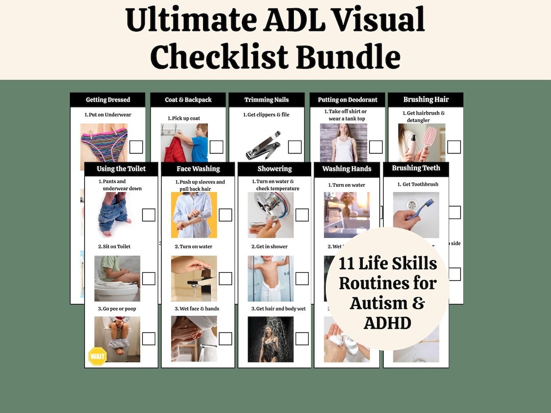 Ultimate ADL Visual Bundle, Life Skills Routines for Autism & ADHD ...