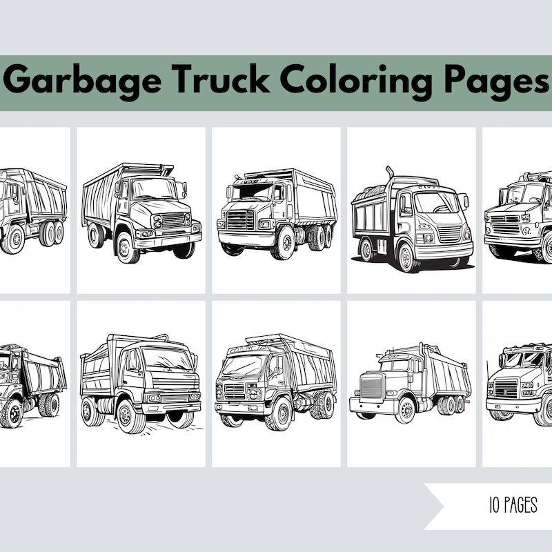  Müllauto zum ausmalen - Etsy.de Motiv 