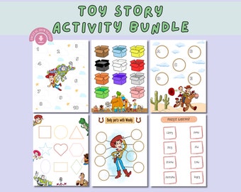 TS English Learning Bundle, Woody, Preschool Learning Worksheets, Buzz, Learning Activities, Toddler Matching Activity, Busy Book Printable