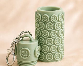 Smiley Face Chapstick Holder Keychain + Commercial License STL 3D Print File