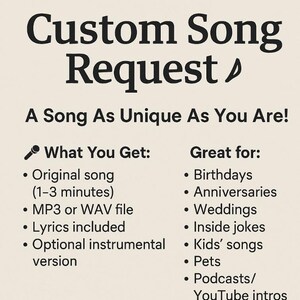 Custom Song Just for You | Personalized Song Gift | Unique Music for Any Occasion