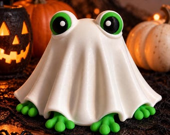 Gilly the Ghost Frog STL File, Cute Halloween Frog Ghost 3D Print, Spooky Frog Decor, Halloween STL, Frog Lover Gift, Instant Download