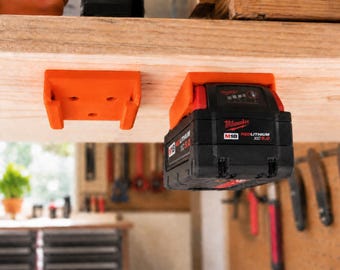 Milwaukee M18 Battery Holder STL File | Wall Mount 3D Print (Digital Download)