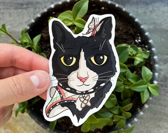 Butterfly Cat Sticker: Durable + Weatherproof