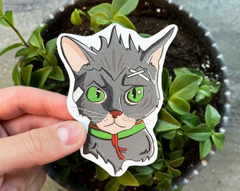 The Cat that Never Backs Down Sticker: Durable + Weatherproof