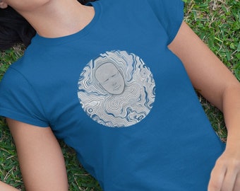 T-Shirt mit abstraktem Traumlandschaftsmotiv, Shirt für Liebhaber surrealer Kunst, Dreamcore-Stil