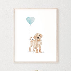 Golden Retriever print, dog nursery decor, puppy nursery art, nursery wall art, kid room decor, dog print, DIGITAL DOWNLOAD