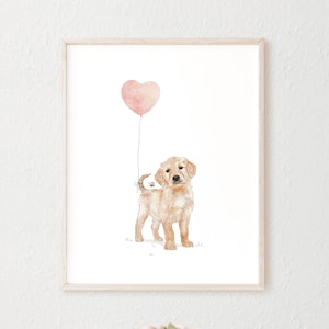 Golden Retriever puppy print, puppy nursery art, nursery wall art, kid room decor, dog print, DIGITAL DOWNLOAD