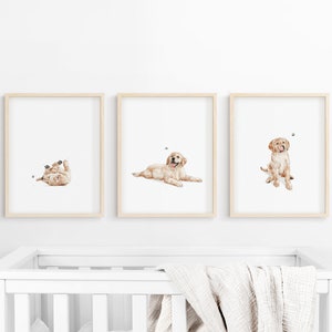 Golden Retriever print, dog nursery art, puppy nursery wall art, kid room decor, dog print, DIGITAL DOWNLOAD