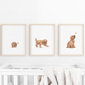 Goldendoodle print, dog nursery art, puppy nursery wall art, puppy wall art, kid room decor, dog print, DIGITAL DOWNLOAD