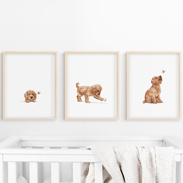 Goldendoodle print, dog nursery art, puppy nursery wall art, puppy wall art, kid room decor, dog print, DIGITAL DOWNLOAD