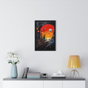 Abstract City Framed Vertical Poster