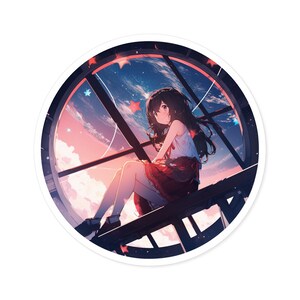 Celestial Anime Round Stickers, Indoor\Outdoor