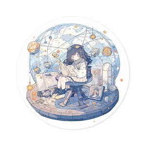 Celestial Anime Round Stickers, Indoor\Outdoor