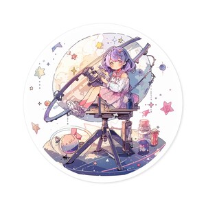 Celestial Anime Round Stickers, Indoor\Outdoor