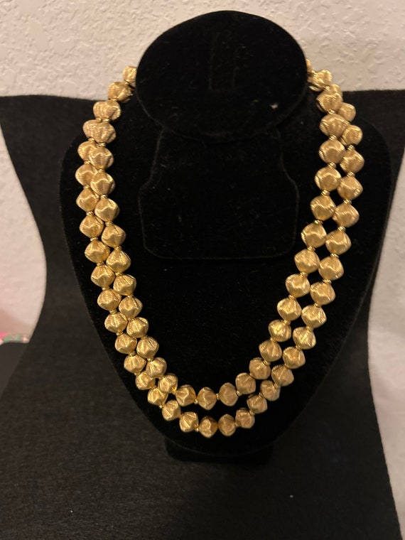 Vintage Trifari  imitation gold beaded necklace