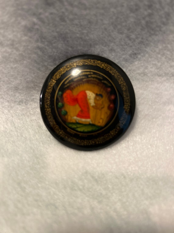 Vintage Russian lacquered pin