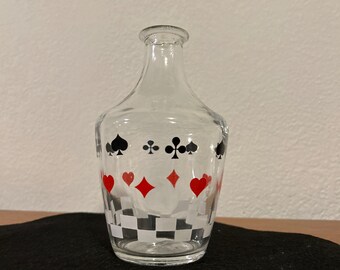 Vintage playing cards whiskey decanter