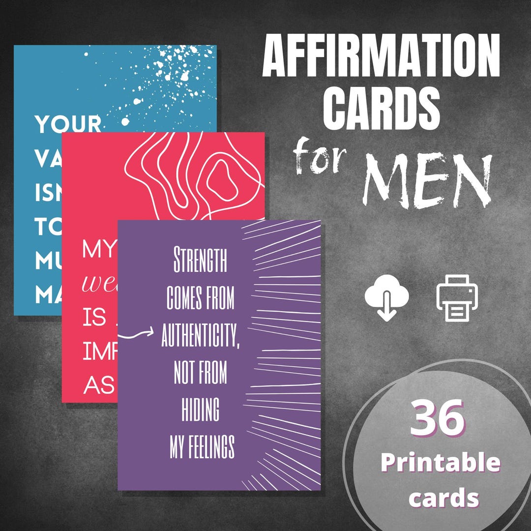 36 Printable Affirmation Cards for Men | Encouragement Cards ...