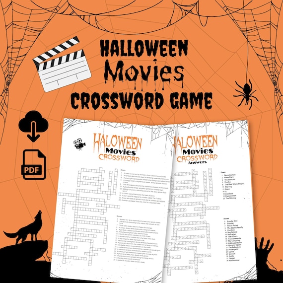 Printable halloween movies crossword | horror film trivia game ...