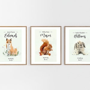 Watercolour Animal Baby Prints