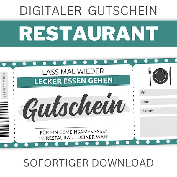 Printable Restaurant Voucher with Retro Polka Dot Pattern | Editable Coupon Template | gift idea | Customizable | Download