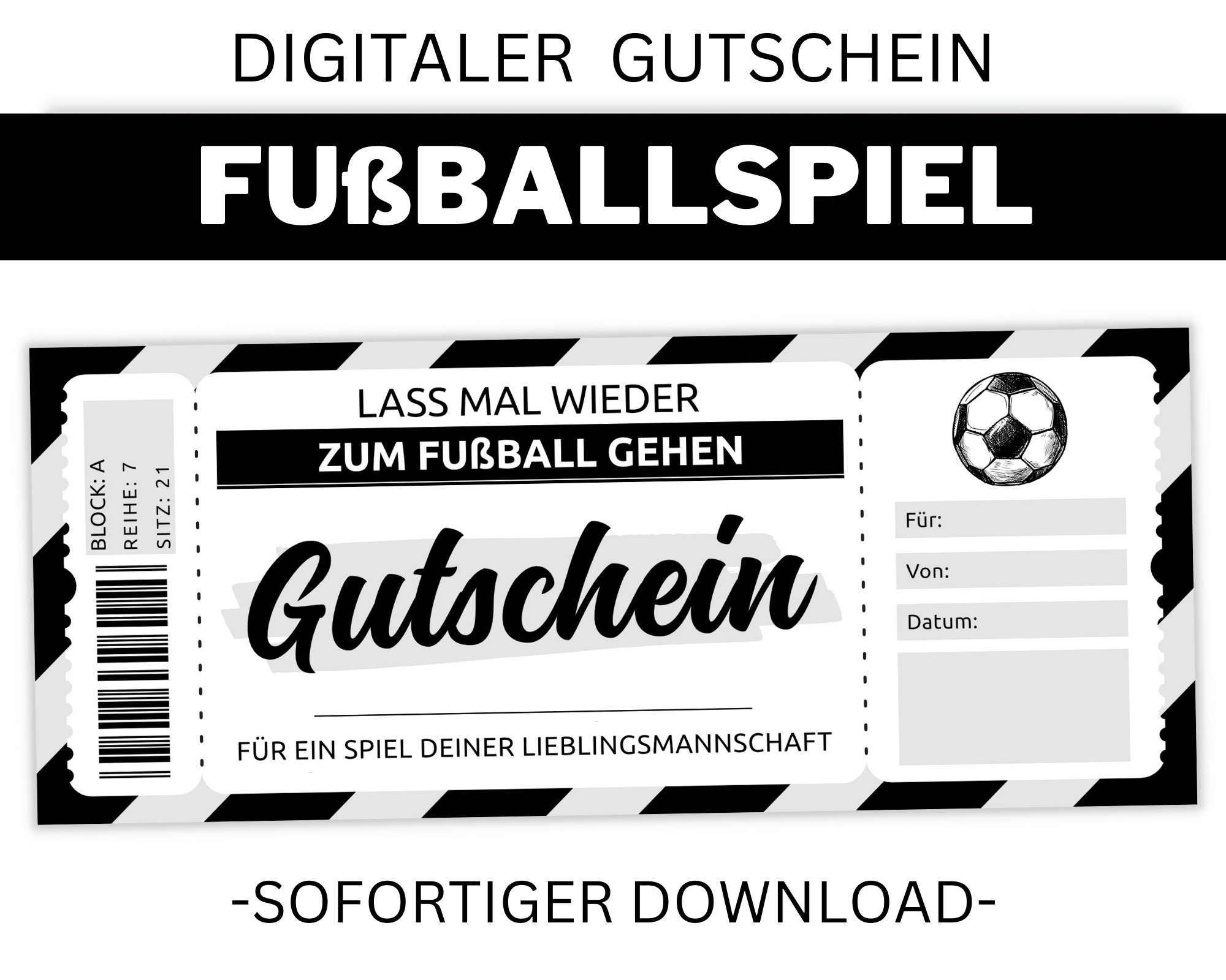 Fußballspiel Gutschein Vorlage editierbar Ausdrucken