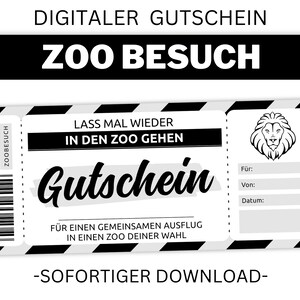 Kupon do zoo | Szablon edytowalny | Szablon kuponu do wydrukowania | Pomysł na prezent | Możliwość personalizacji | Pobierać
