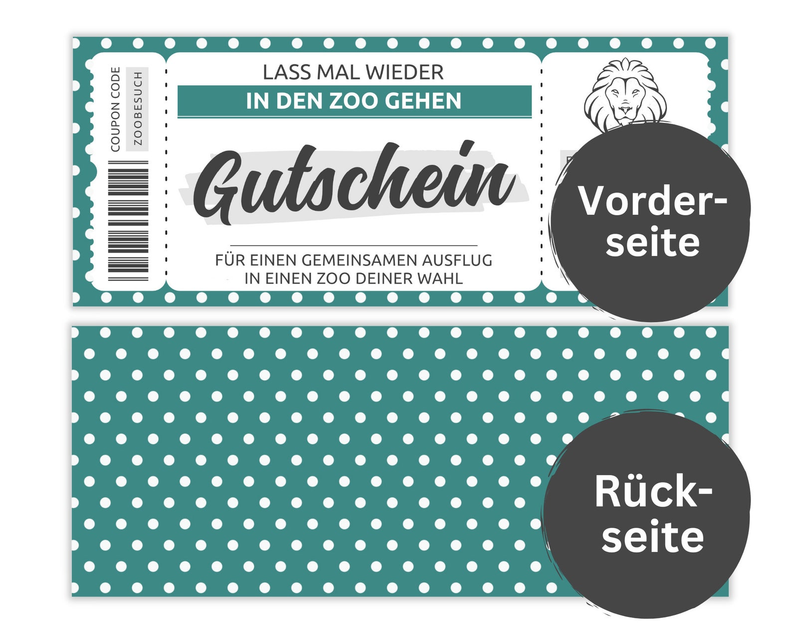 Zoo Voucher Template Editable Printable Voucher Template Gift Idea