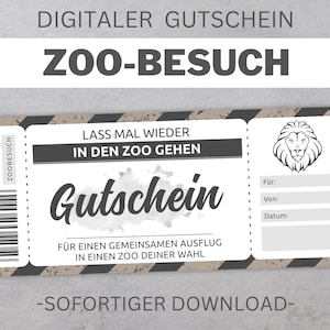 Kupon do zoo | Szablon edytowalny | Drukuj | Szablon kuponu do wydrukowania | Pomysł na prezent | Możliwość personalizacji | Pobierać