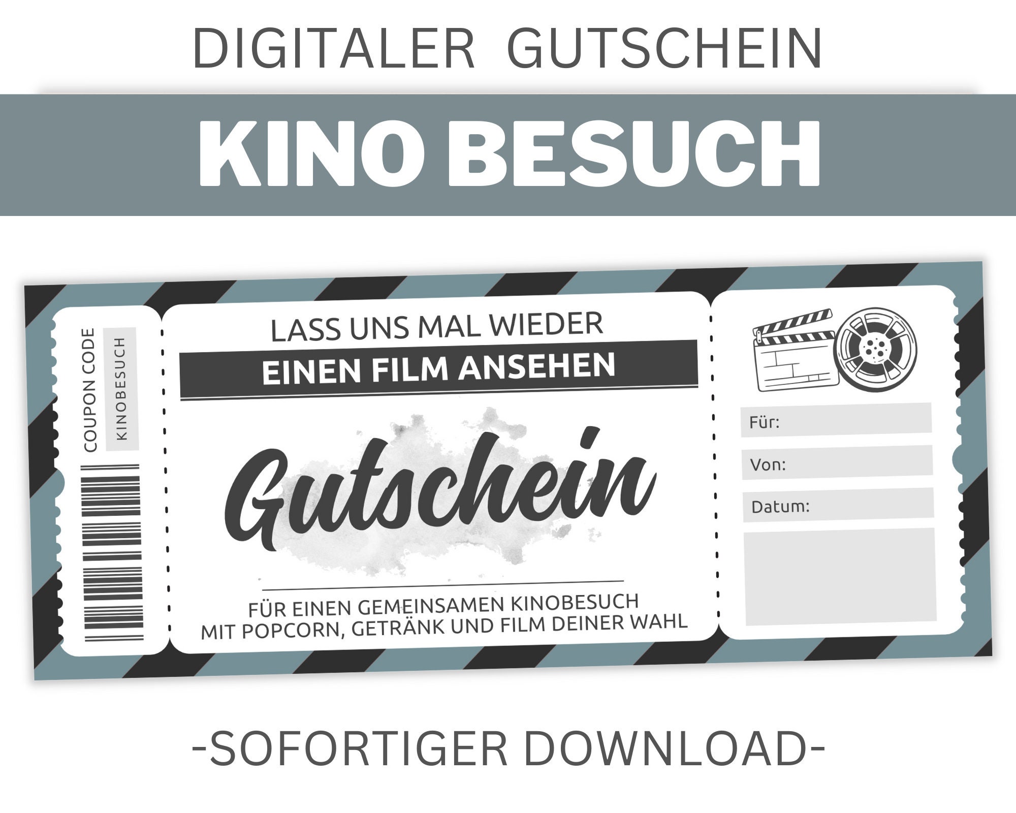 Kino Gutschein Vorlage editierbar Ausdrucken Gutscheinvorlage zum