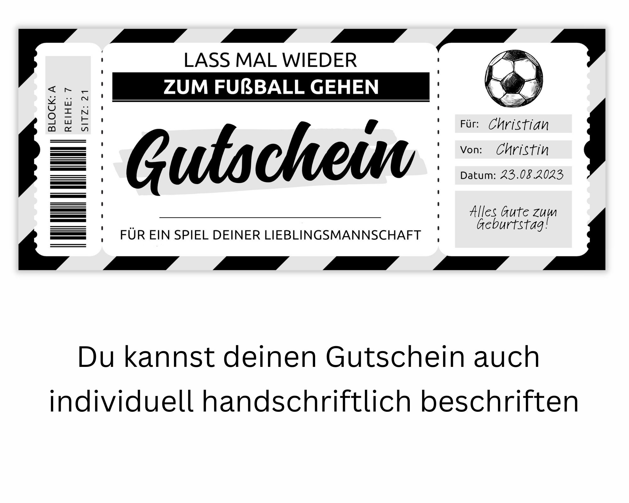 Fußballspiel Gutschein Vorlage editierbar Ausdrucken Gutscheinvorlage