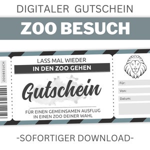 Kupon do zoo | Szablon edytowalny | Drukuj | Szablon kuponu do wydrukowania | Pomysł na prezent | Możliwość personalizacji | Pobierać