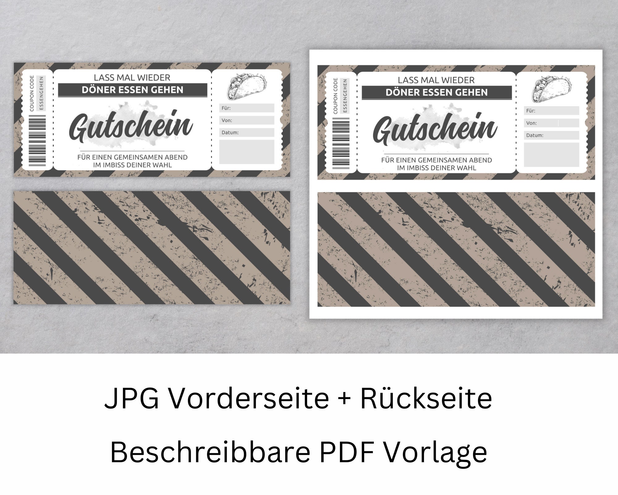 Döner Essen Gutschein | Vorlage editierbar | Ausdrucken